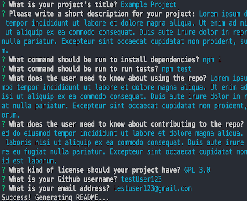ReadMe Generator